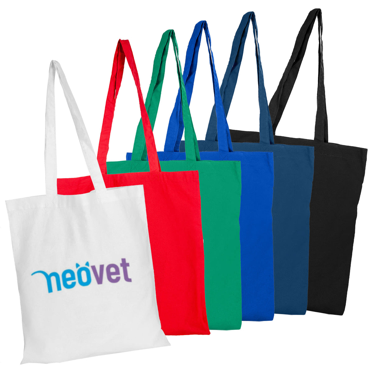 Coloured Calico Tote Bag With Screenprint